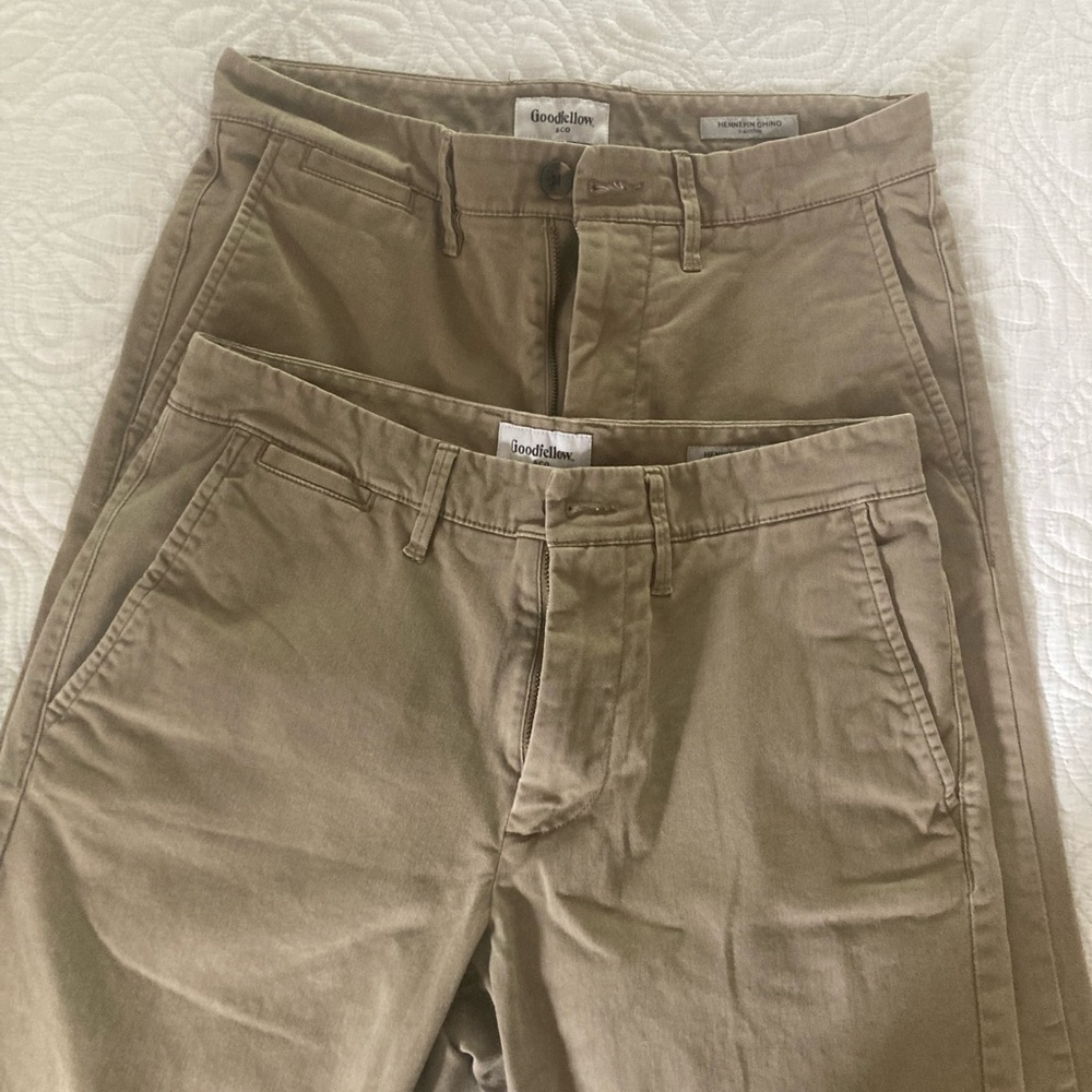 Men’s Pants - 29W x 30L - khaki color - $20 for both
